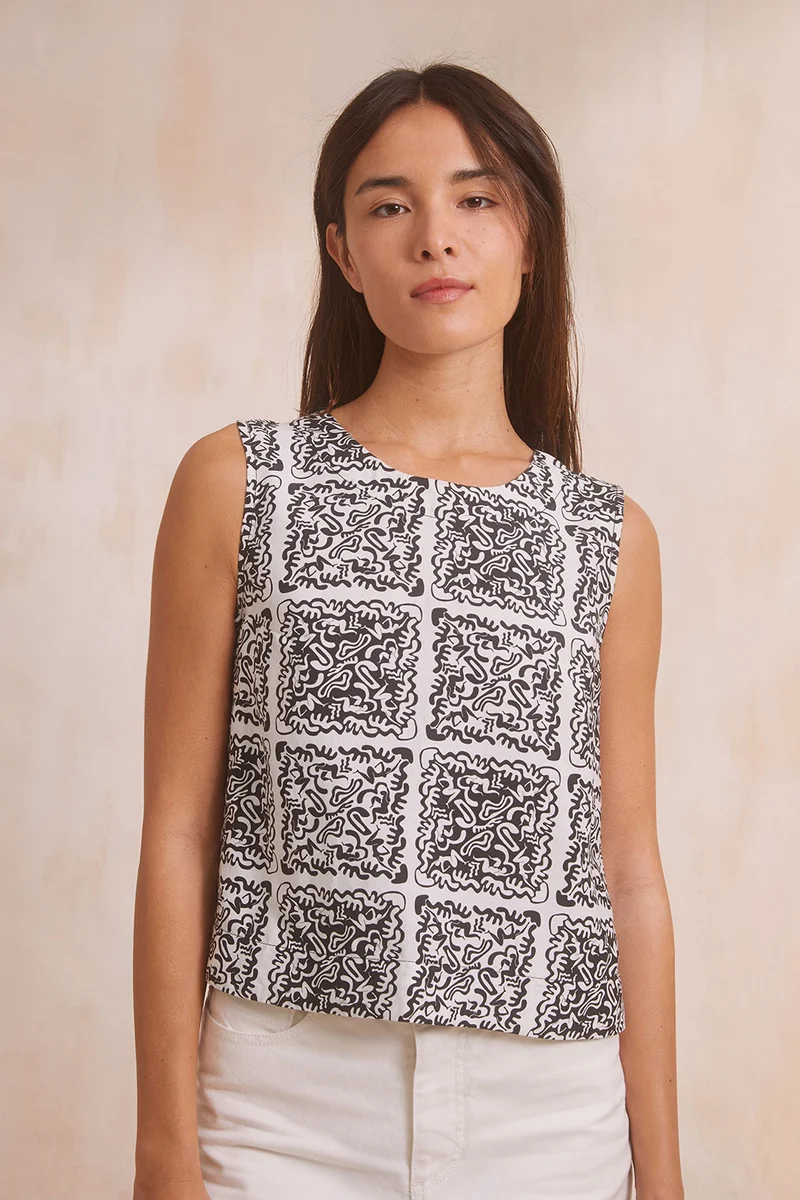 Top Anasa Fusion Noir et Blanc