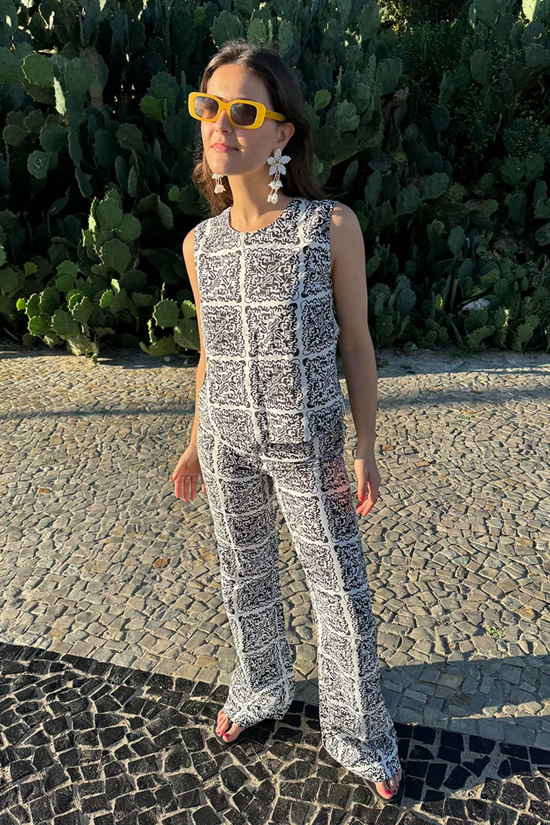 Top Anasa Fusion Noir et Blanc
