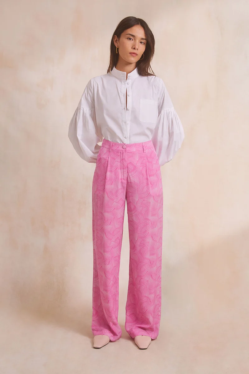 Pantalon Olympe en soie Rivière Bubble