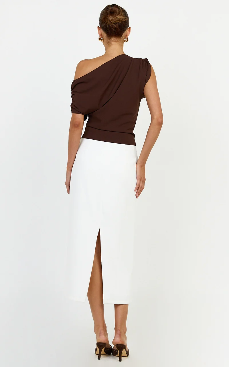 Nalfie Top - Asymmetrical Top in Choc