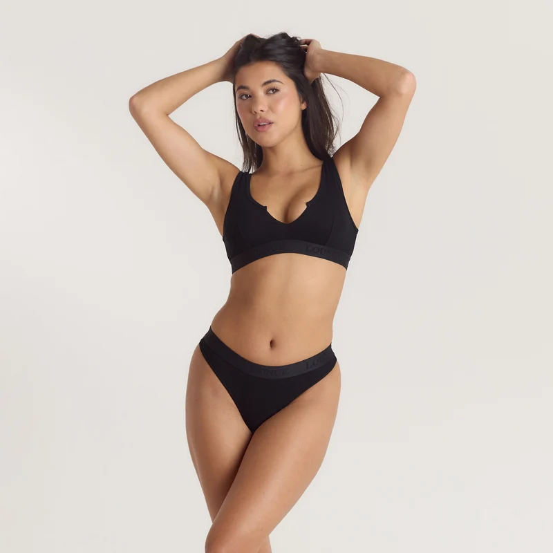 Brassière Push-Up Soft Ribbed - Noir