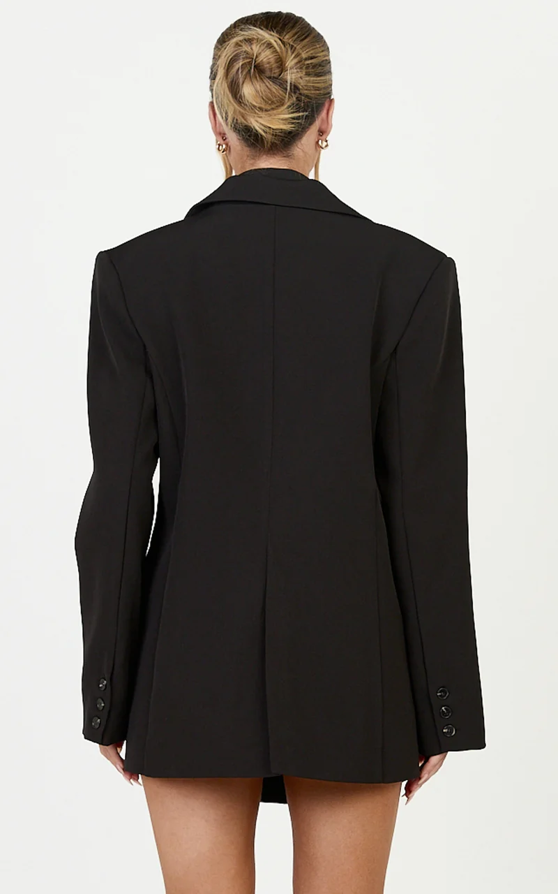Rosalie Jacket - Single Breasted Oversized Blazer in Black
