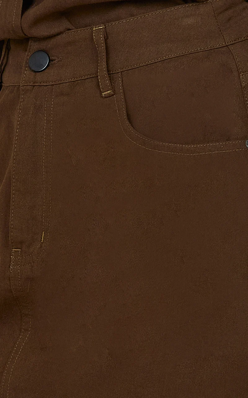 Blanche Mini Skirt - Mid Rise A Line Skirt in Dark Chocolate