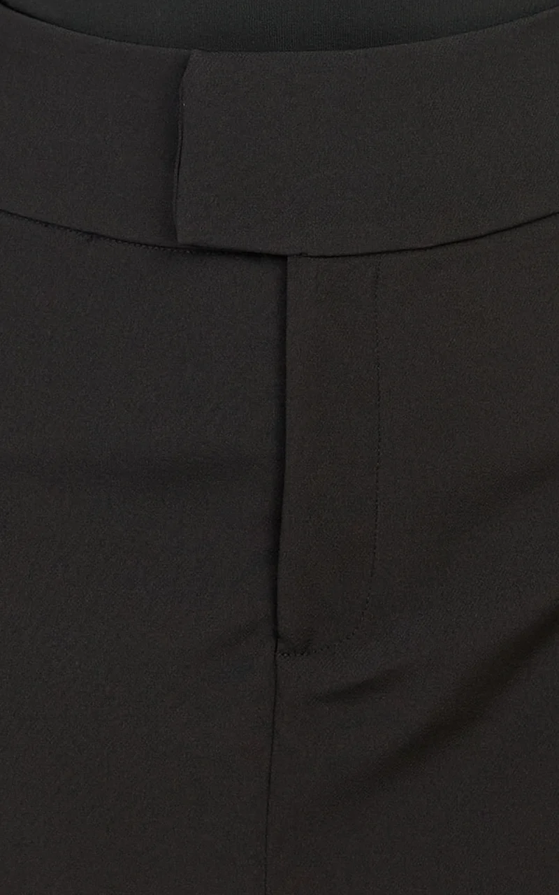 Rosalie Mini Skirt - Mid Rise Tailored Skirt in Black