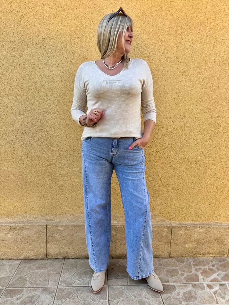 Pull fin Les copines d'abord beige