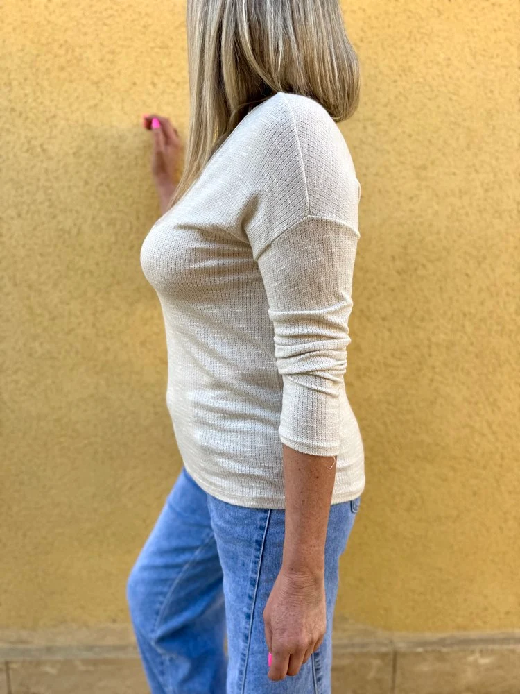 Pull fin Les copines d'abord beige