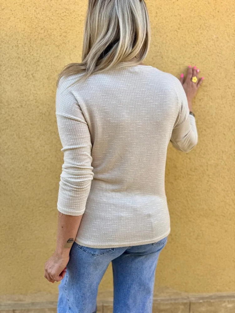 Pull fin Les copines d'abord beige