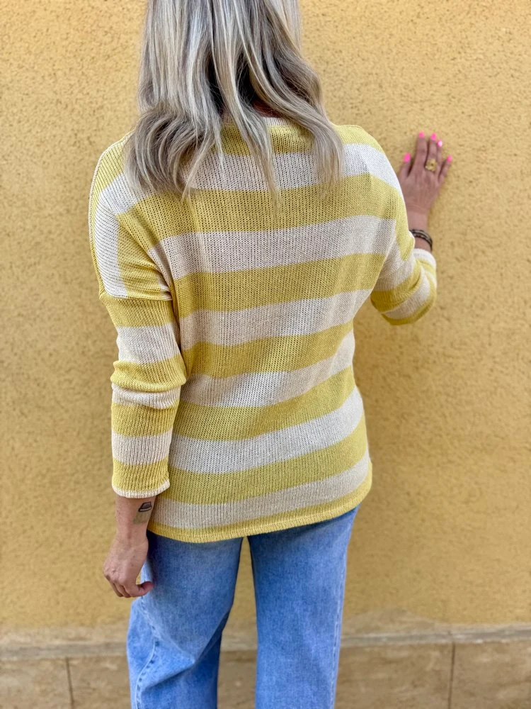 Pull fin Poisson jaune