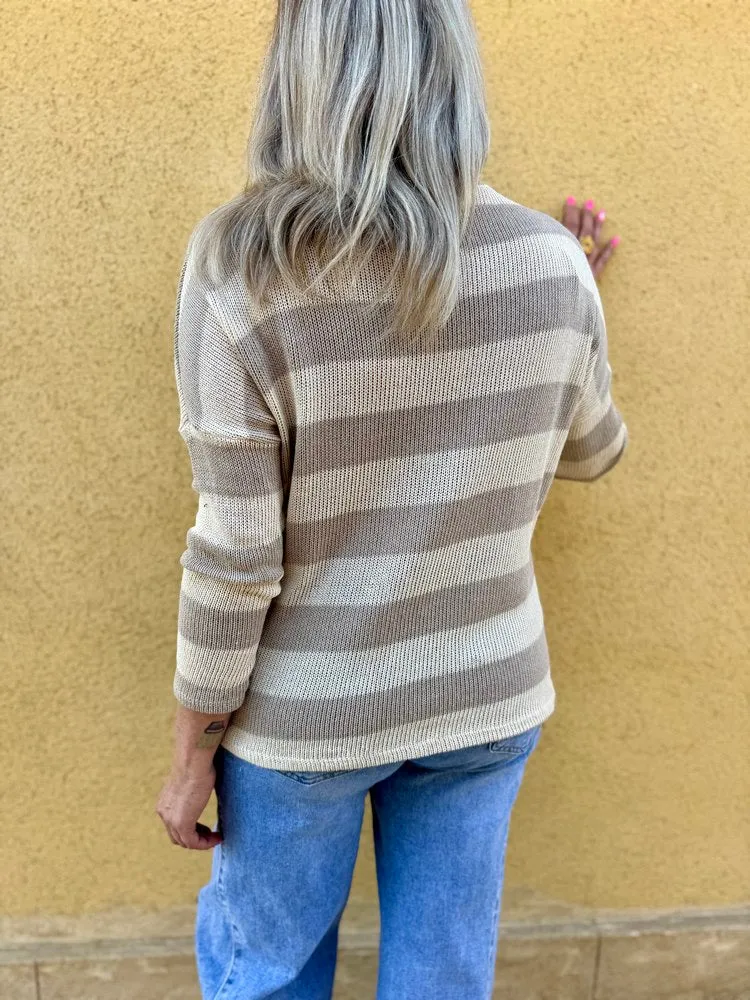 Pull fin Poisson beige