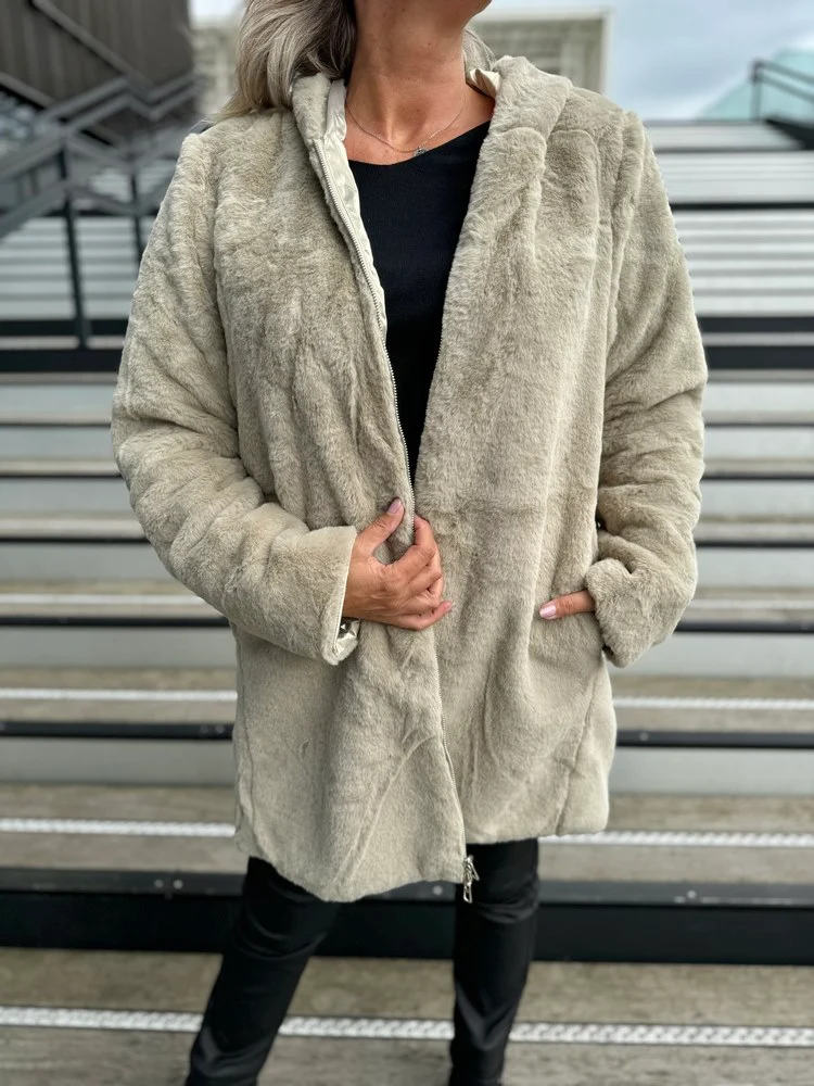 Veste fourrée Laura réversible doré