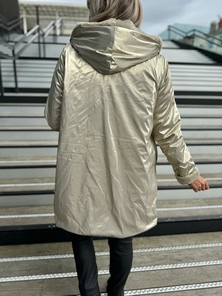 Veste fourrée Laura réversible doré