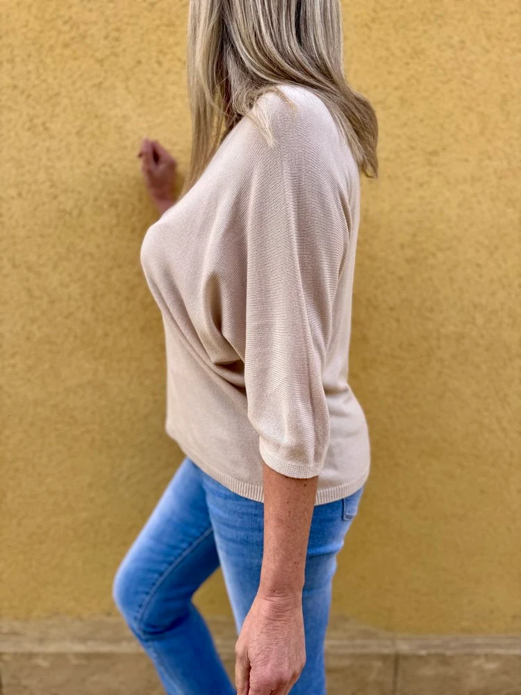 Pull fin Marco beige