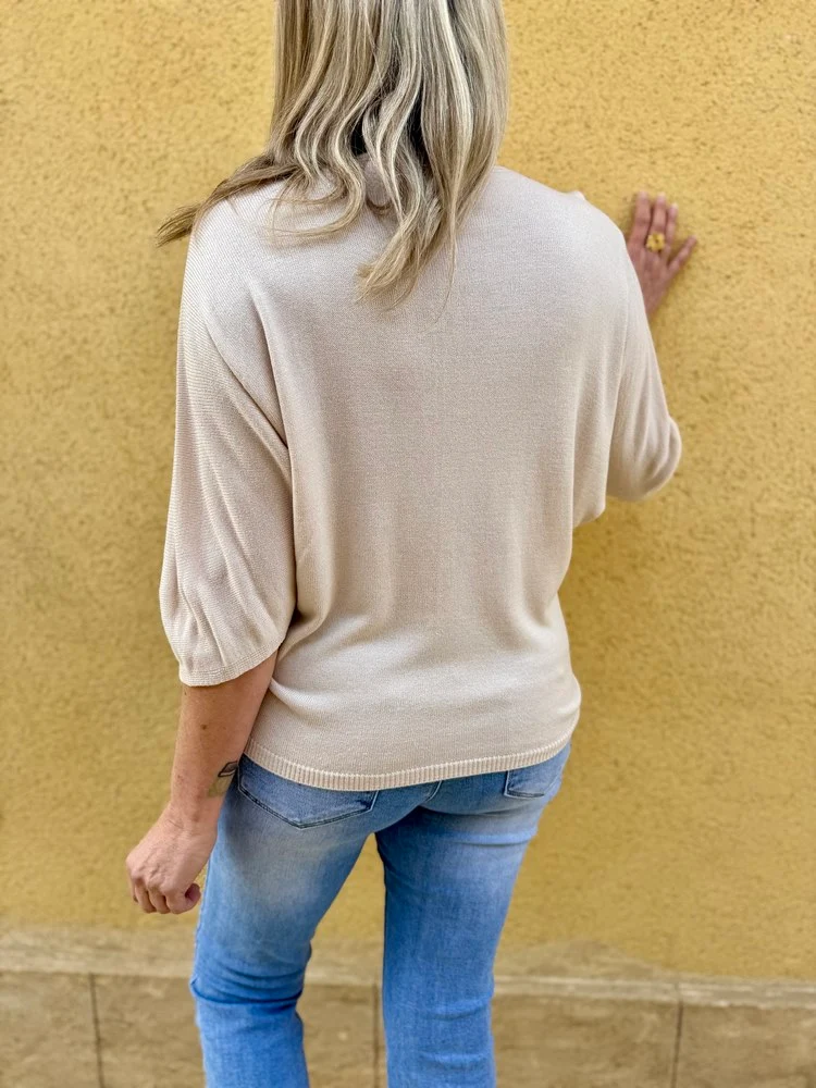 Pull fin Marco beige