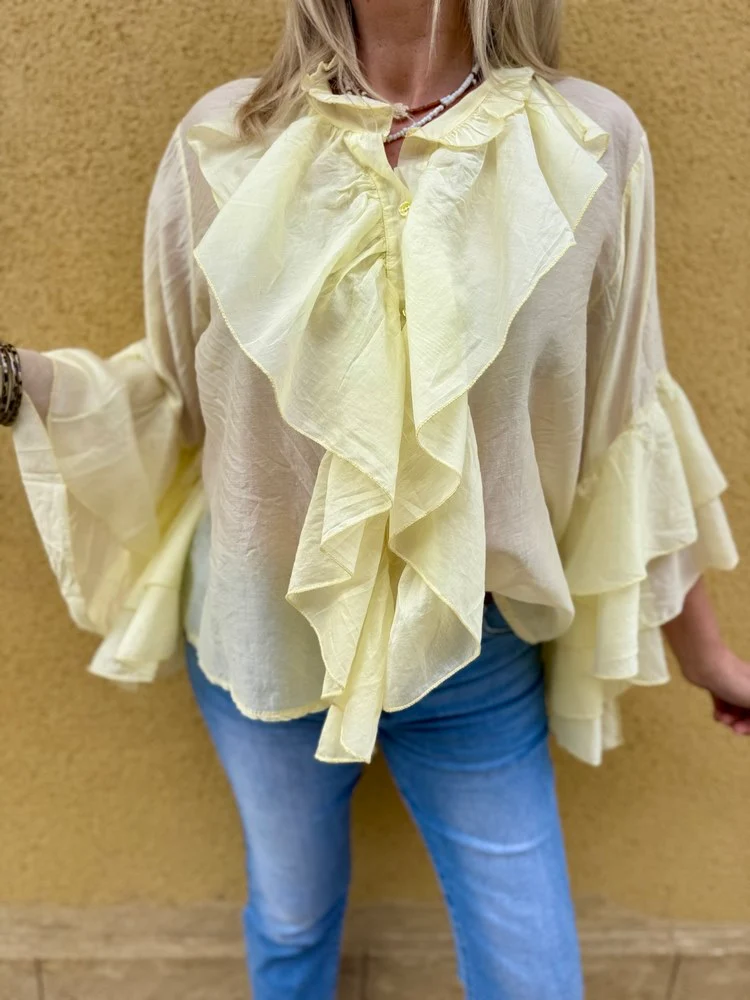 Chemise en tencel Lola jaune