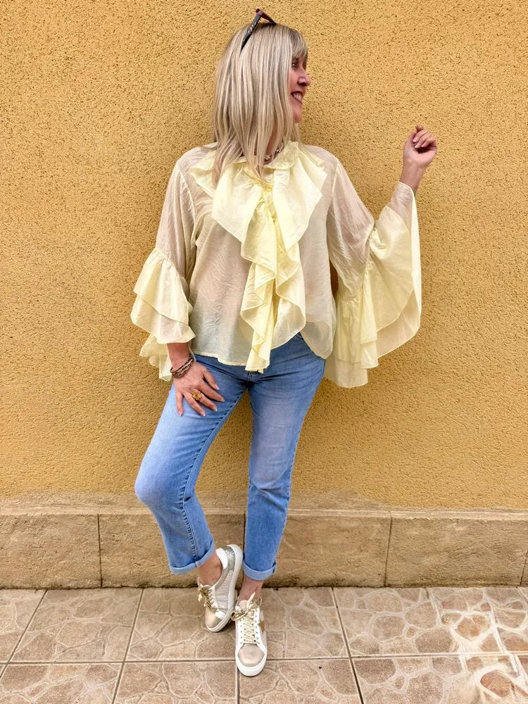 Chemise en tencel Lola jaune