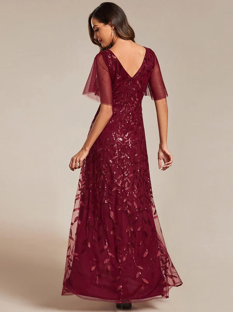 ever ALIX|Robes de soirée pailletées à col en V et fente haute