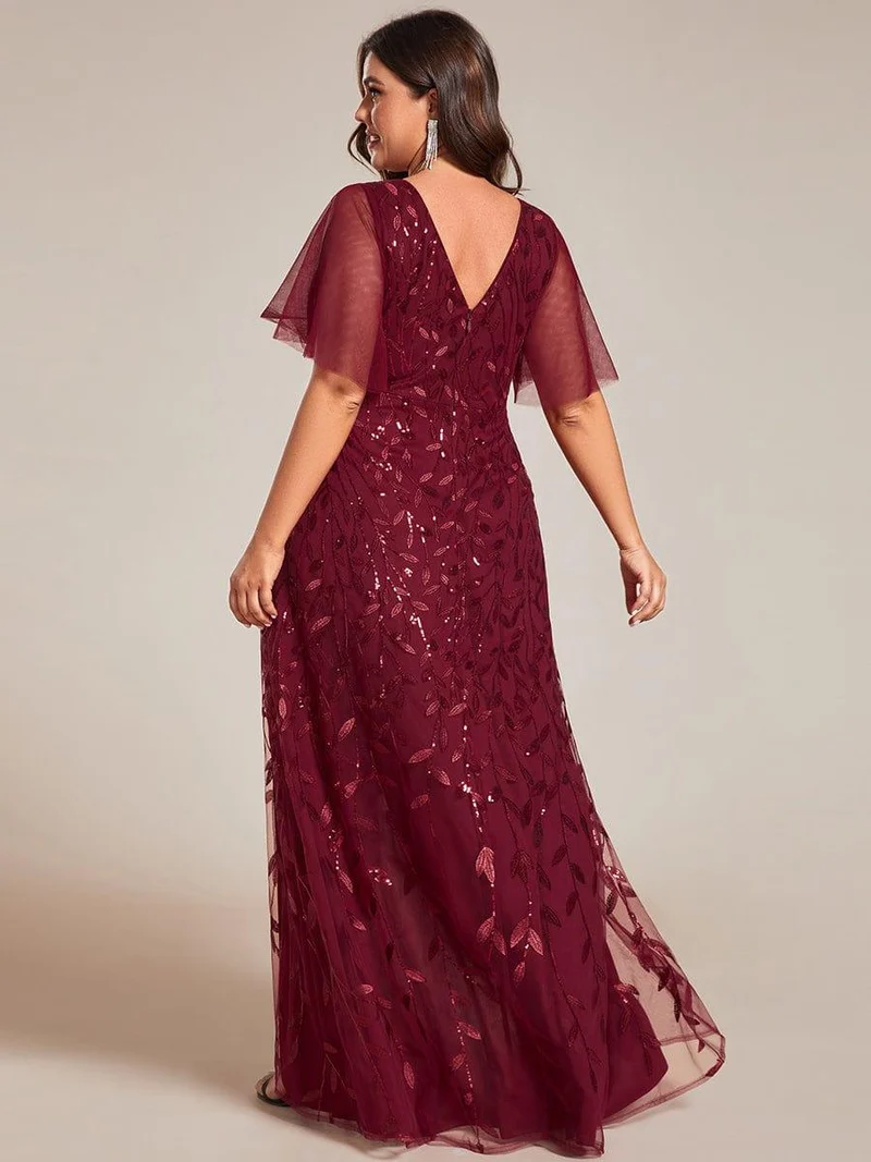 ever ALIX|Robes de soirée pailletées à col en V et fente haute