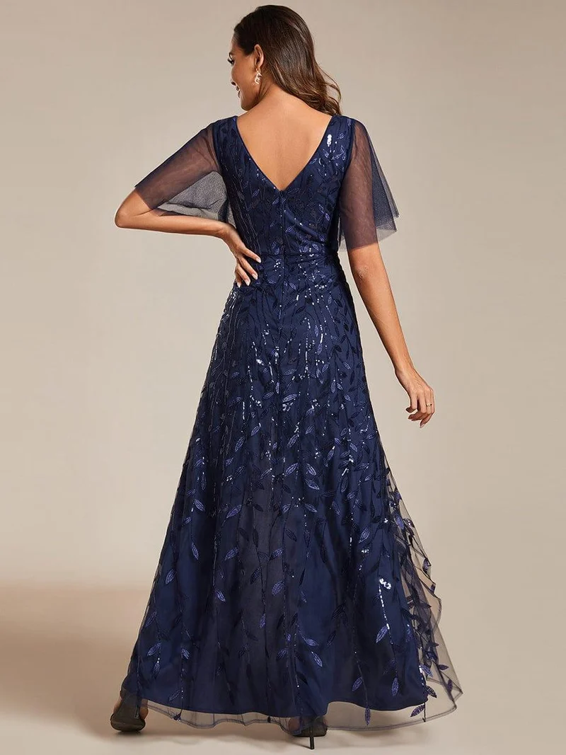 ever ALIX|Robes de soirée pailletées à col en V et fente haute