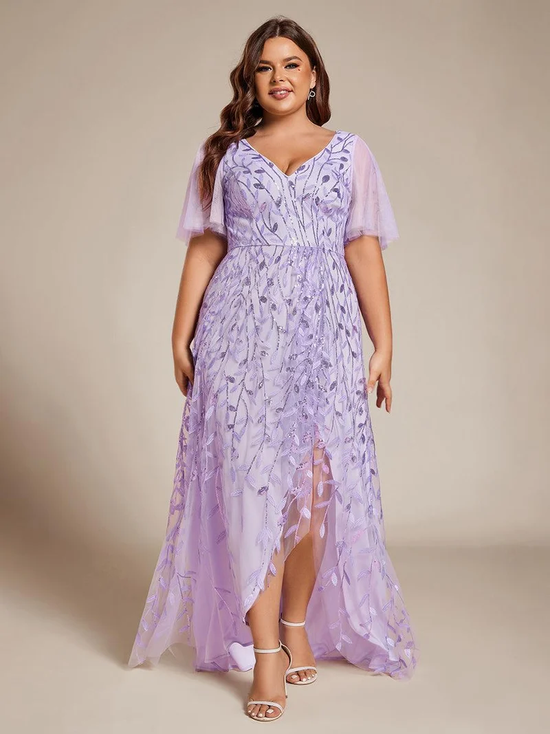 ever ALIX|Robes de soirée pailletées à col en V et fente haute