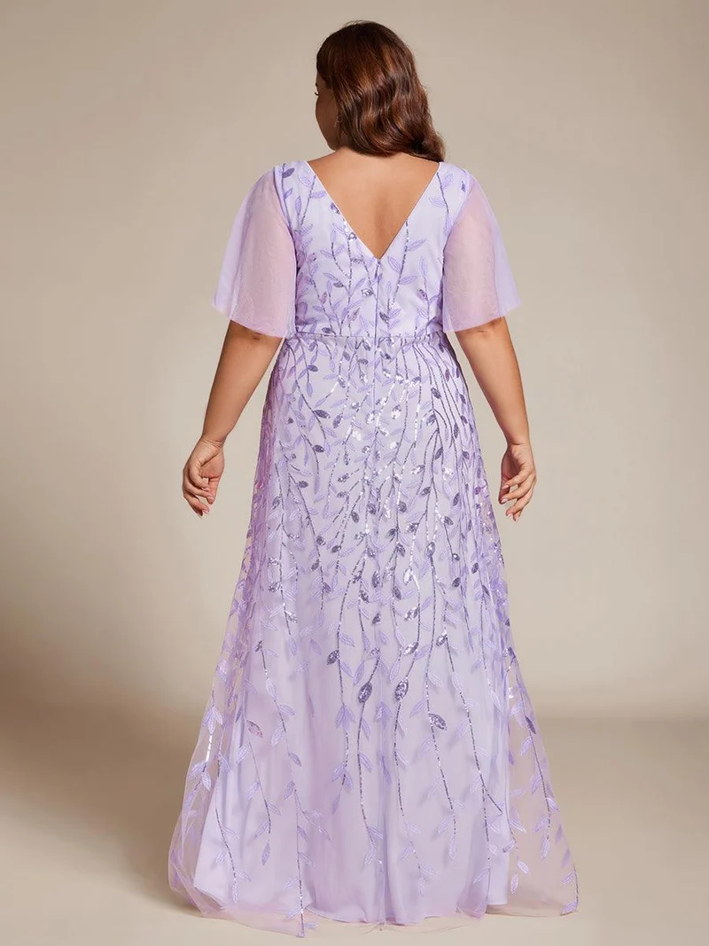 ever ALIX|Robes de soirée pailletées à col en V et fente haute