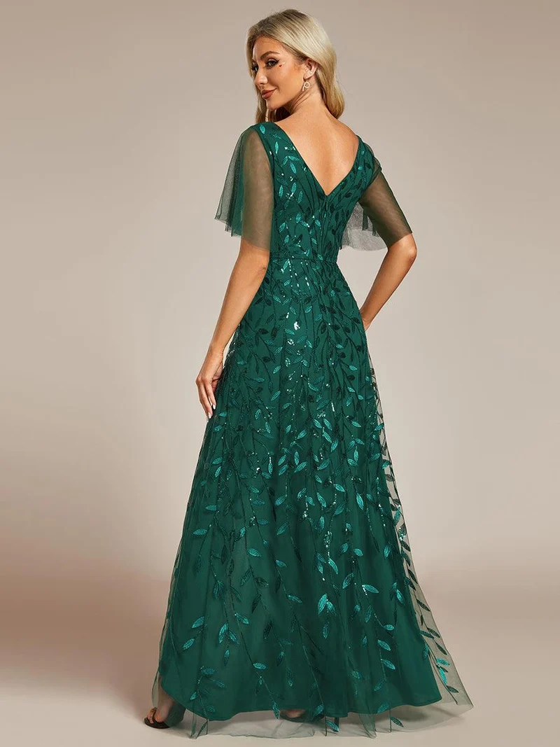 ever ALIX|Robes de soirée pailletées à col en V et fente haute