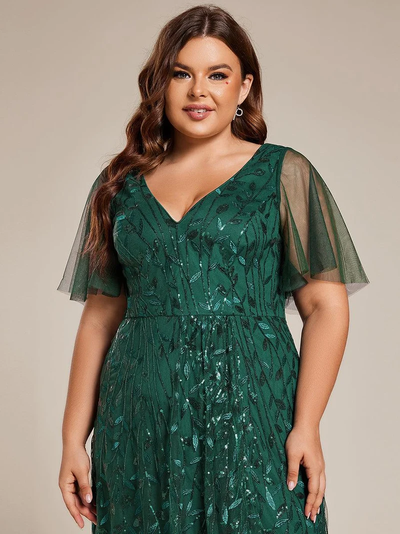 ever ALIX|Robes de soirée pailletées à col en V et fente haute