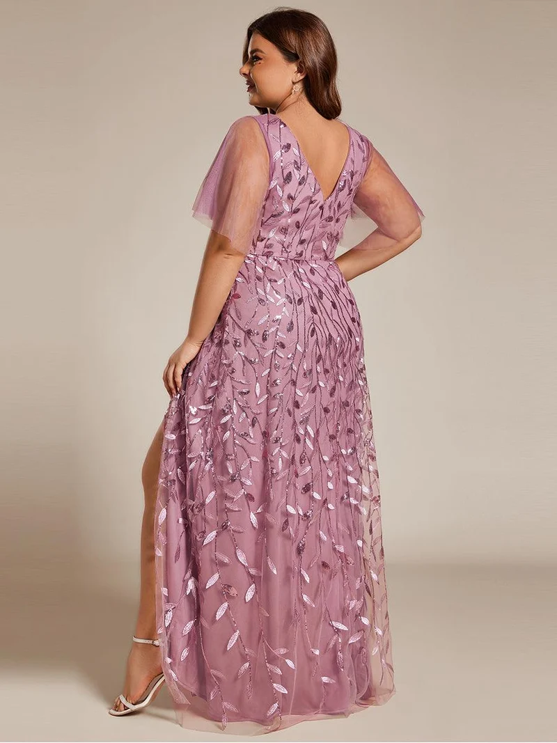 ever ALIX|Robes de soirée pailletées à col en V et fente haute
