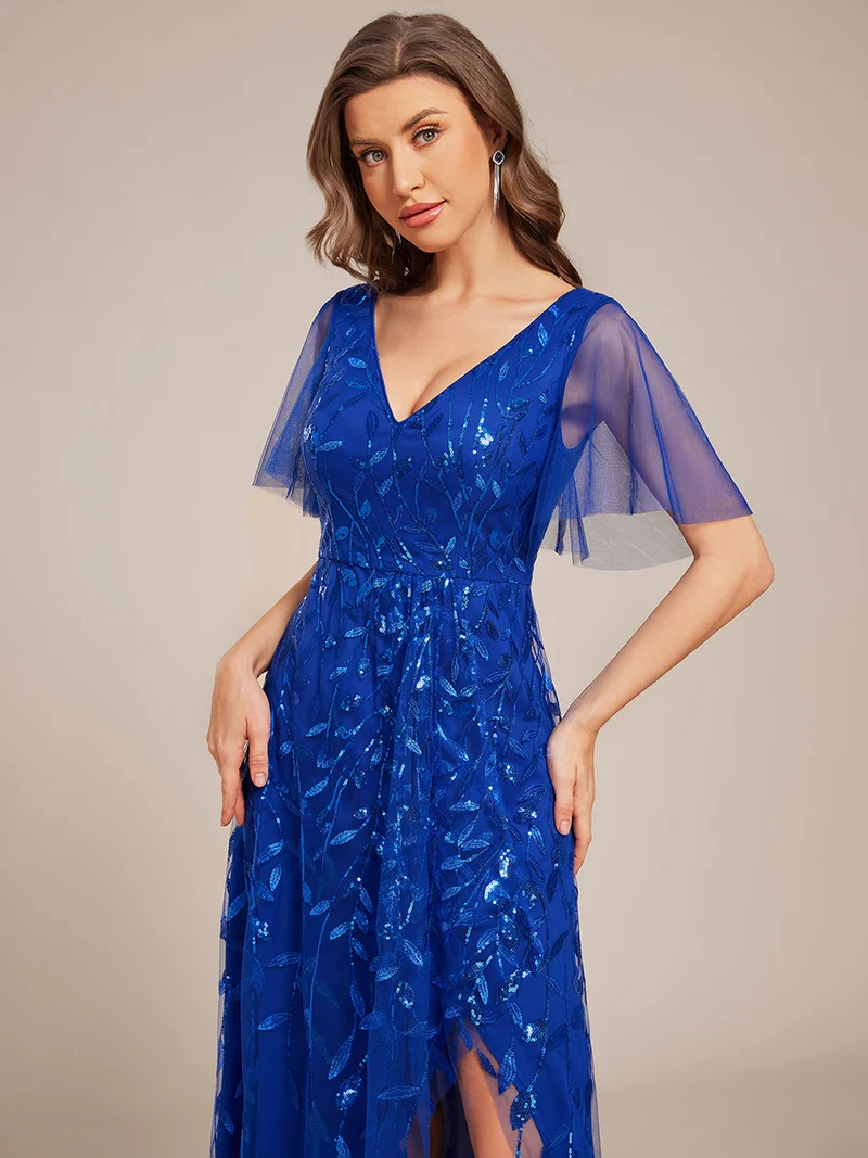 ever ALIX|Robes de soirée pailletées à col en V et fente haute