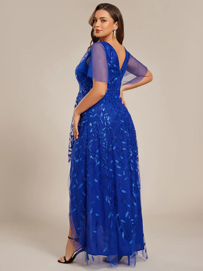 ever ALIX|Robes de soirée pailletées à col en V et fente haute