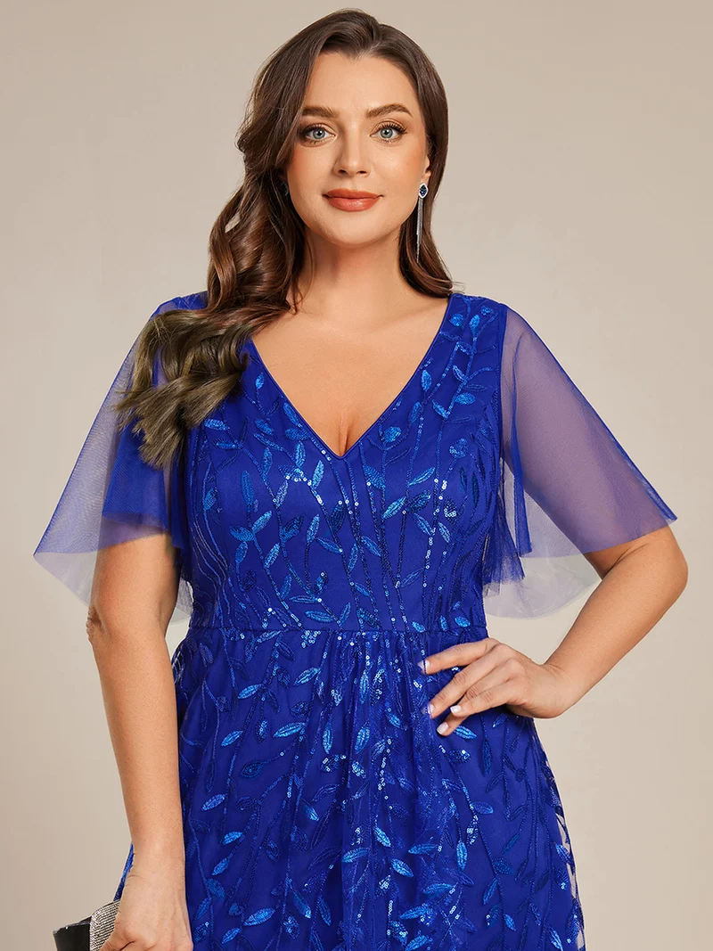 ever ALIX|Robes de soirée pailletées à col en V et fente haute