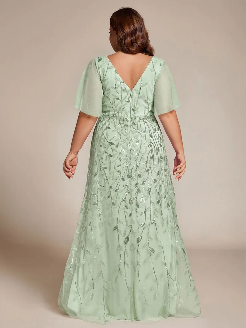 ever ALIX|Robes de soirée pailletées à col en V et fente haute