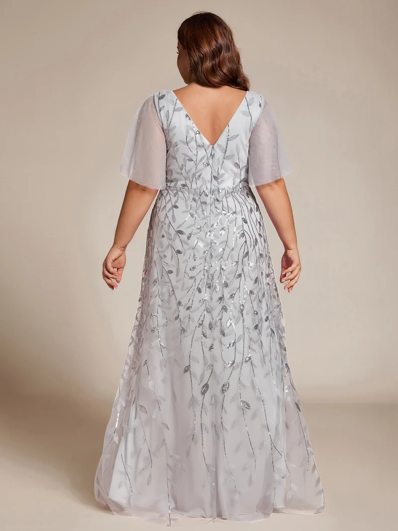 ever ALIX|Robes de soirée pailletées à col en V et fente haute