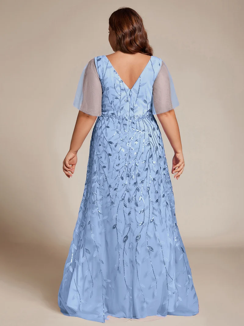 ever ALIX|Robes de soirée pailletées à col en V et fente haute