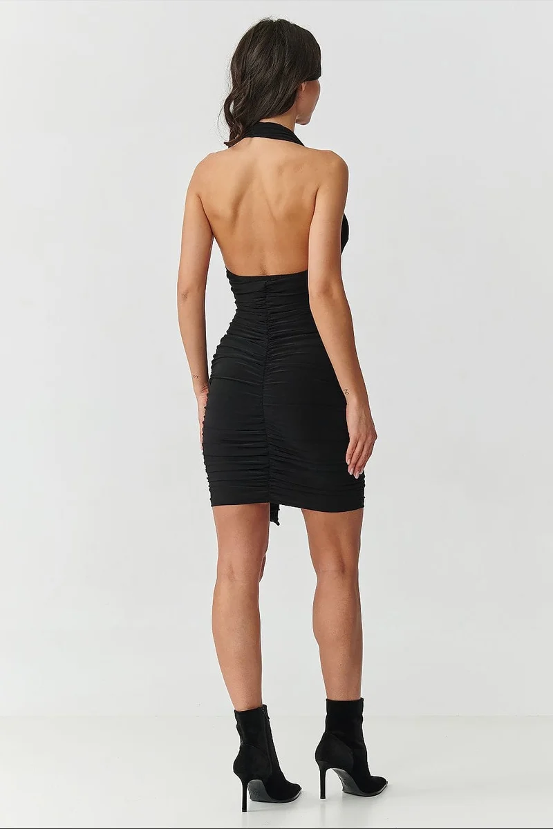 Robe de soirée courte sexy dos nu noire