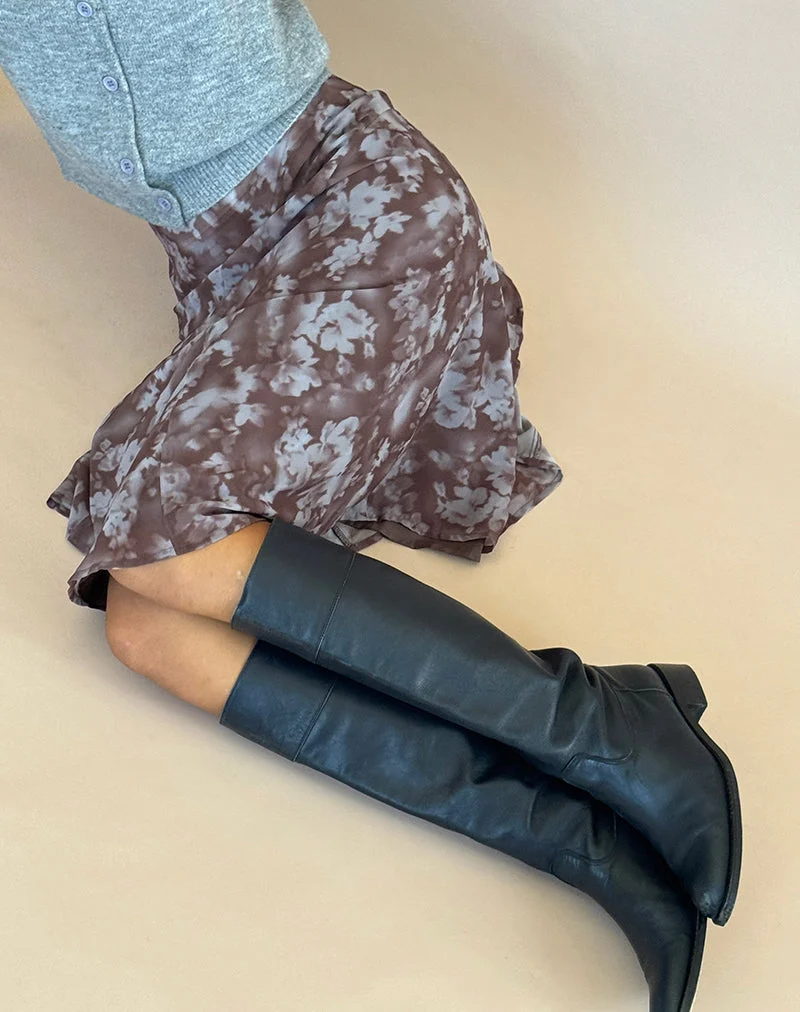 Jupe midi Clarita, Botanical Shadow Brown