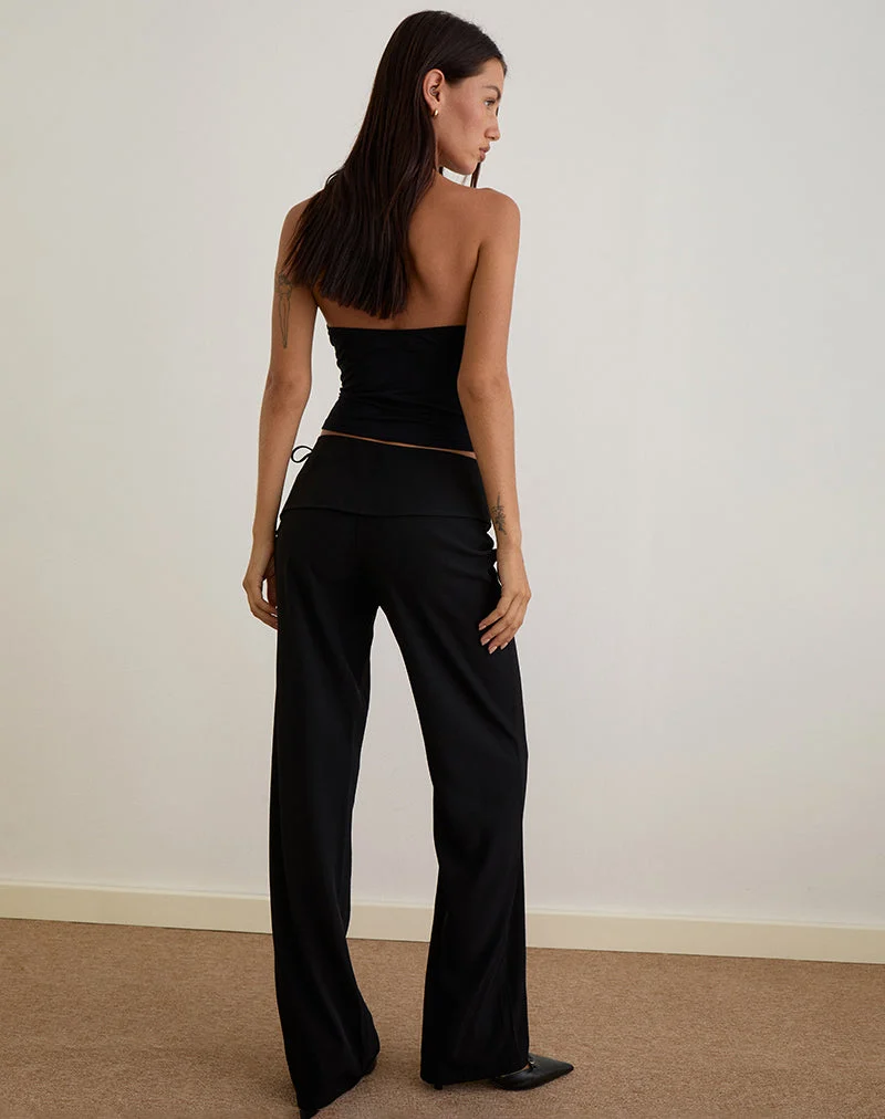 Pantalon Faria en tailleur noir