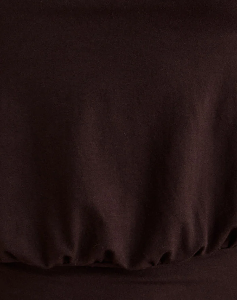 Giunea Knot Halter Top in Bitter Chocolate (Top dos nu à nœuds)