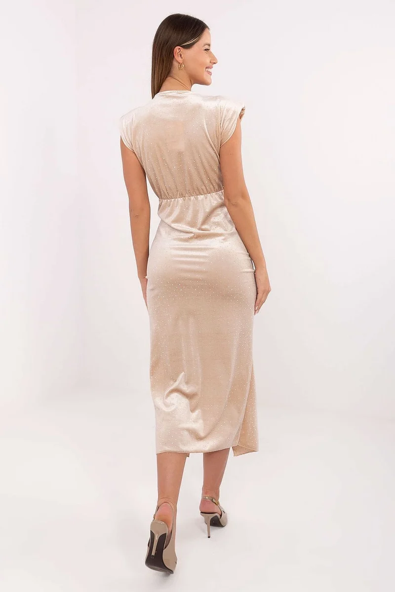 Robe de soirée champagne satinée