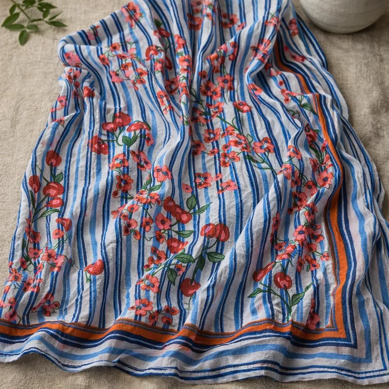 Foulard Rayures et Cerises
