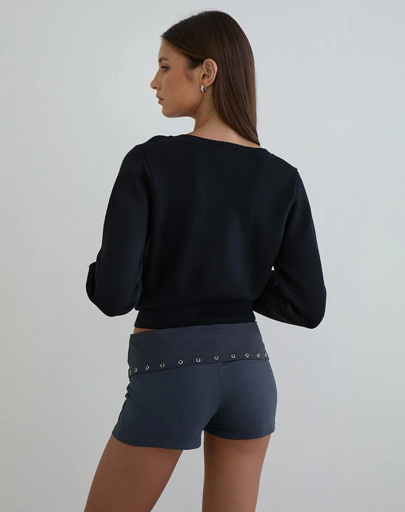 Short Gojo en jersey Ocean Storm avec œillets