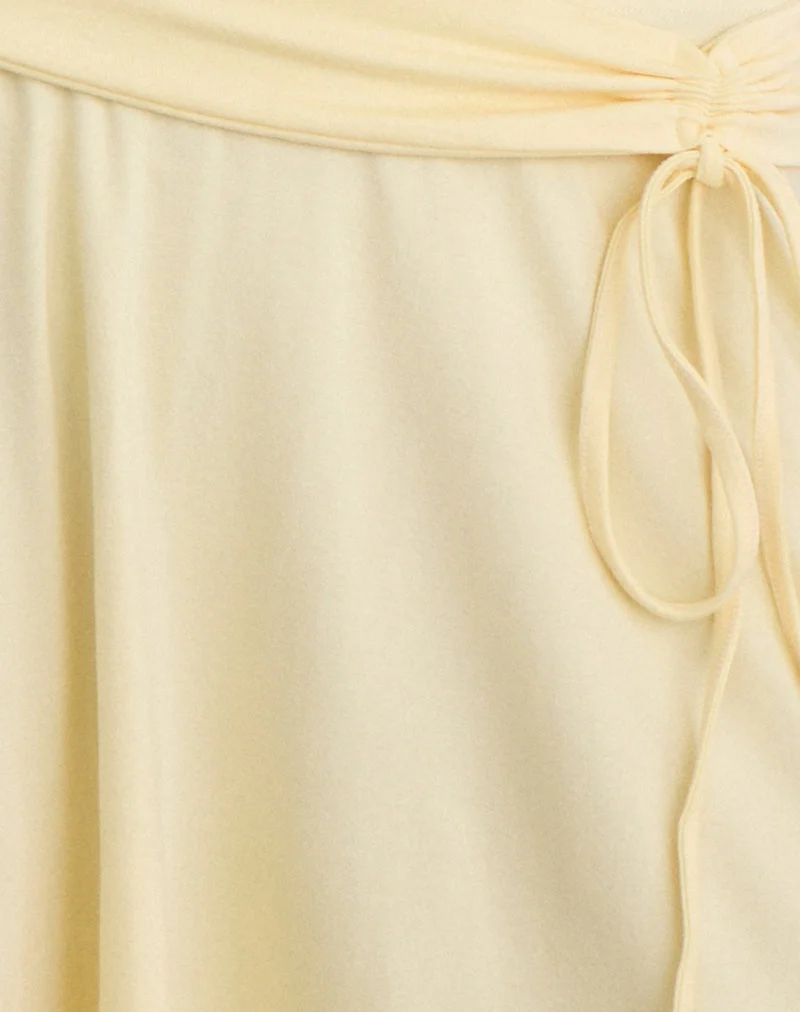 Jupe mi-longue Joonmir en jersey de rayonne, couleur citron