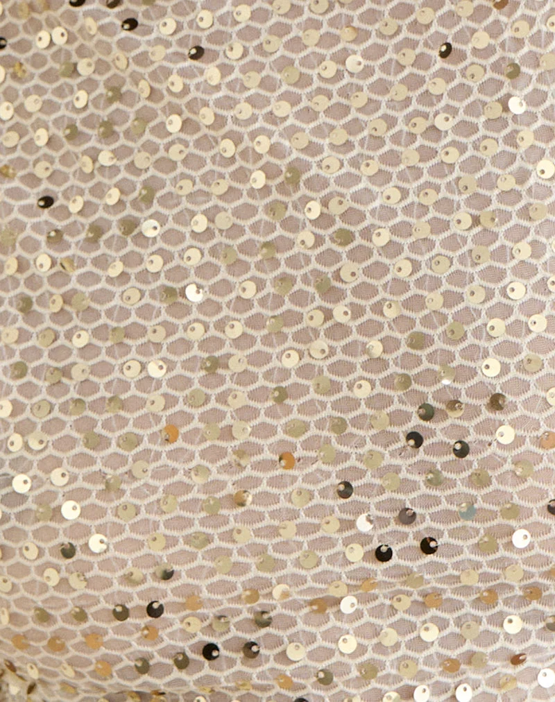 Débardeur Dudley en maille à paillettes, couleur crème