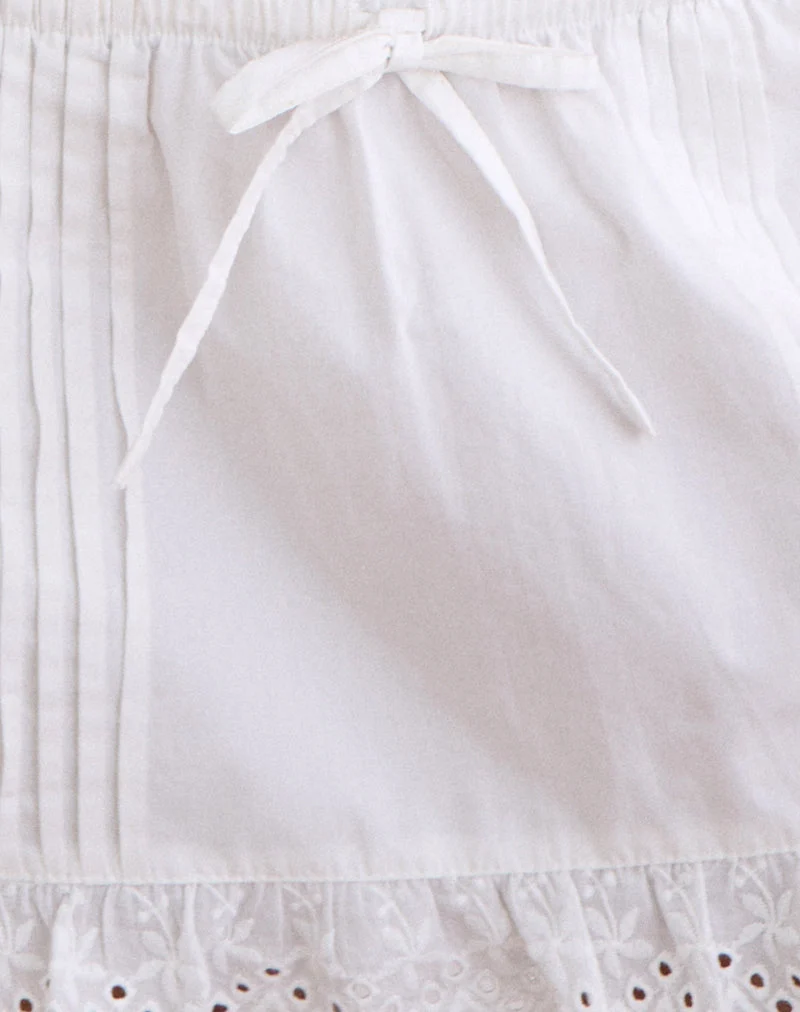 Mini-jupe Ninon en popeline blanche