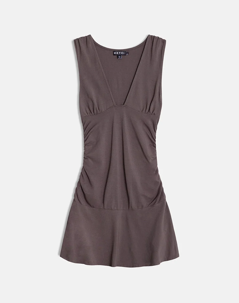 Mini-robe Luscian Plunge couleur poivre