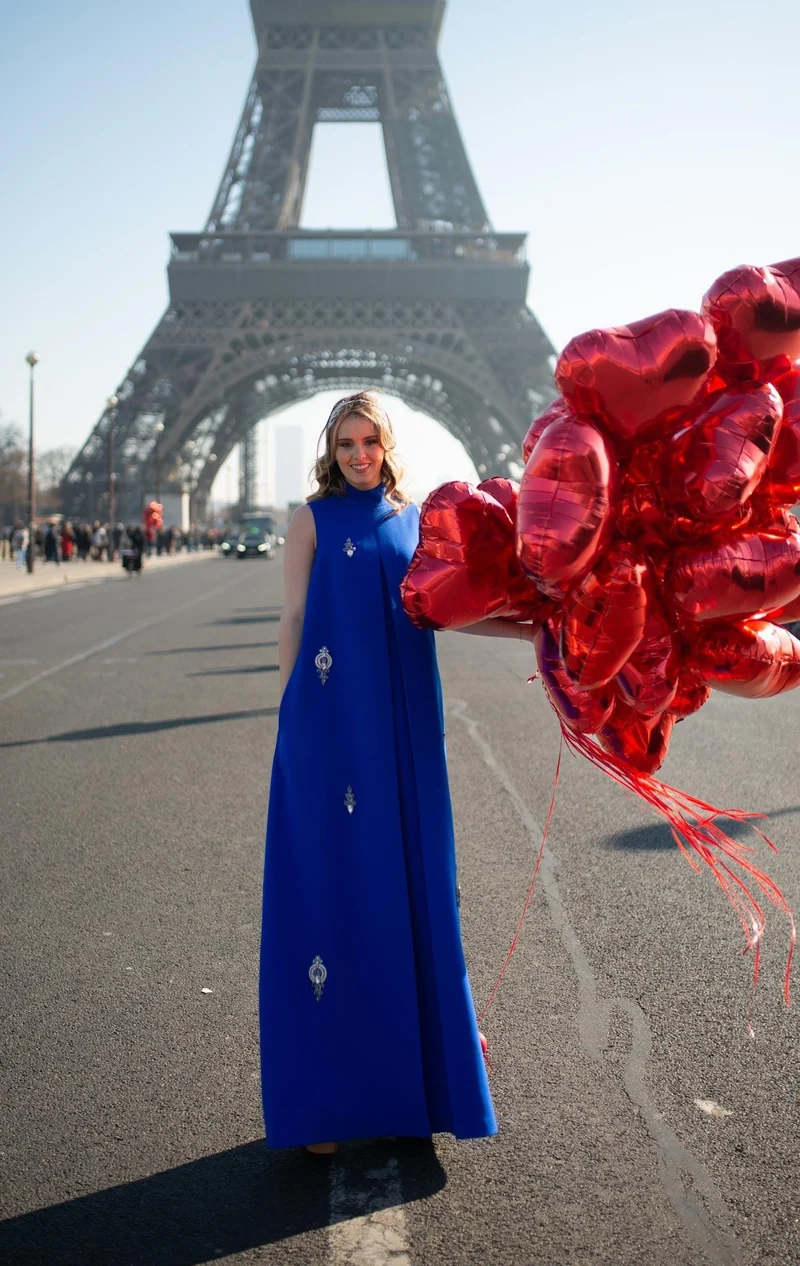 Robe Mina longue bleue