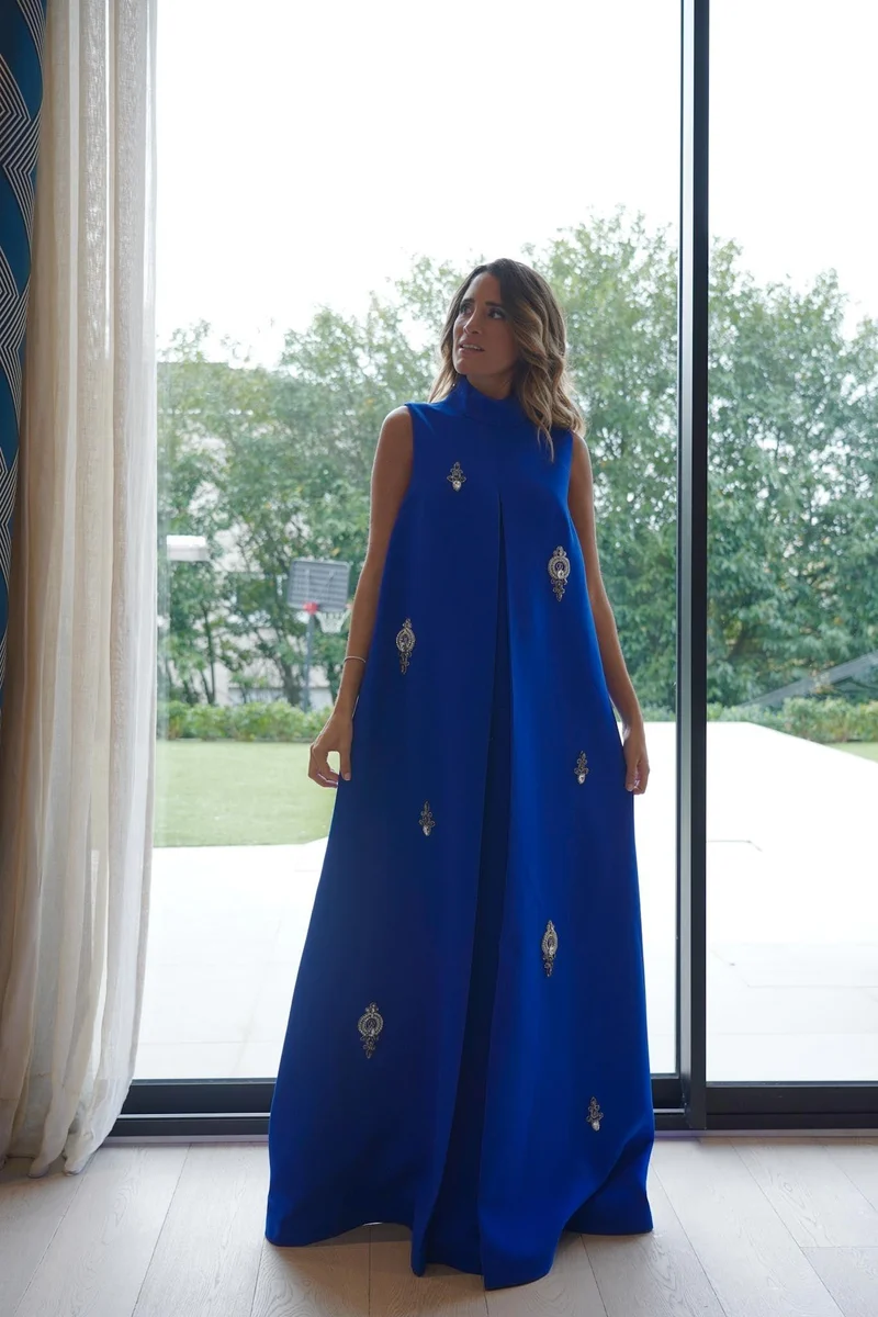 Robe Mina longue bleue