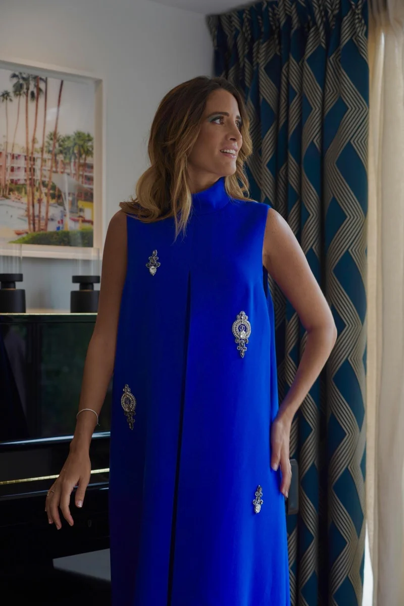 Robe Mina longue bleue