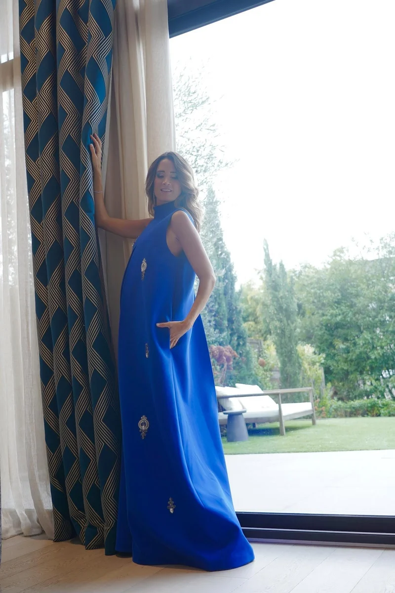 Robe Mina longue bleue