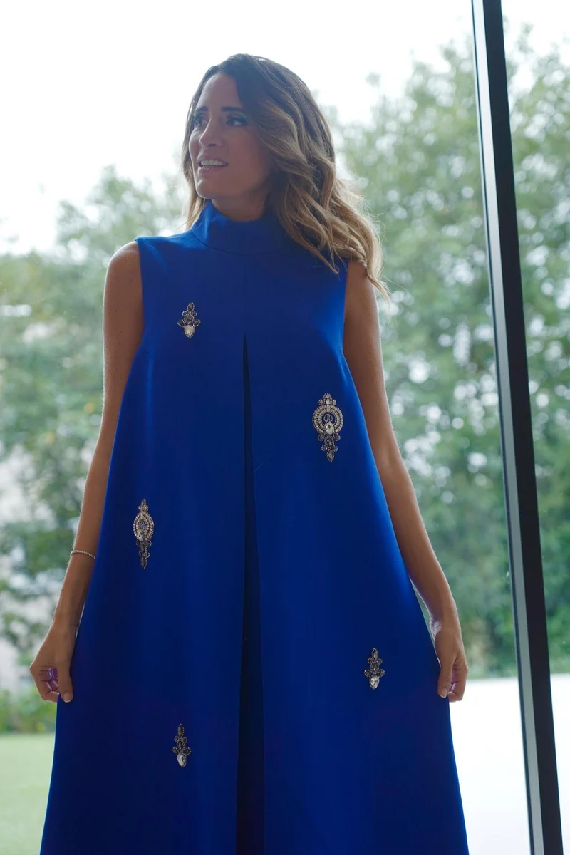 Robe Mina longue bleue