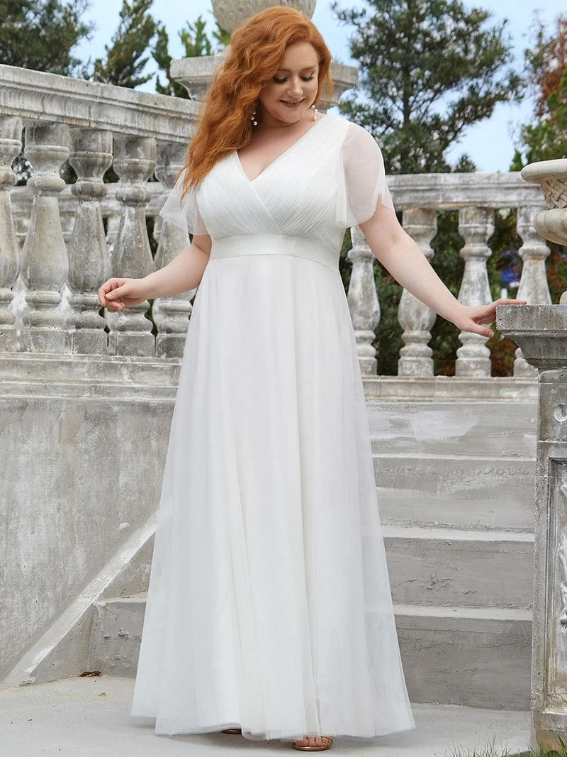 pretty MISTE|Robe de soirée grande taille pour femmes avec manches courtes